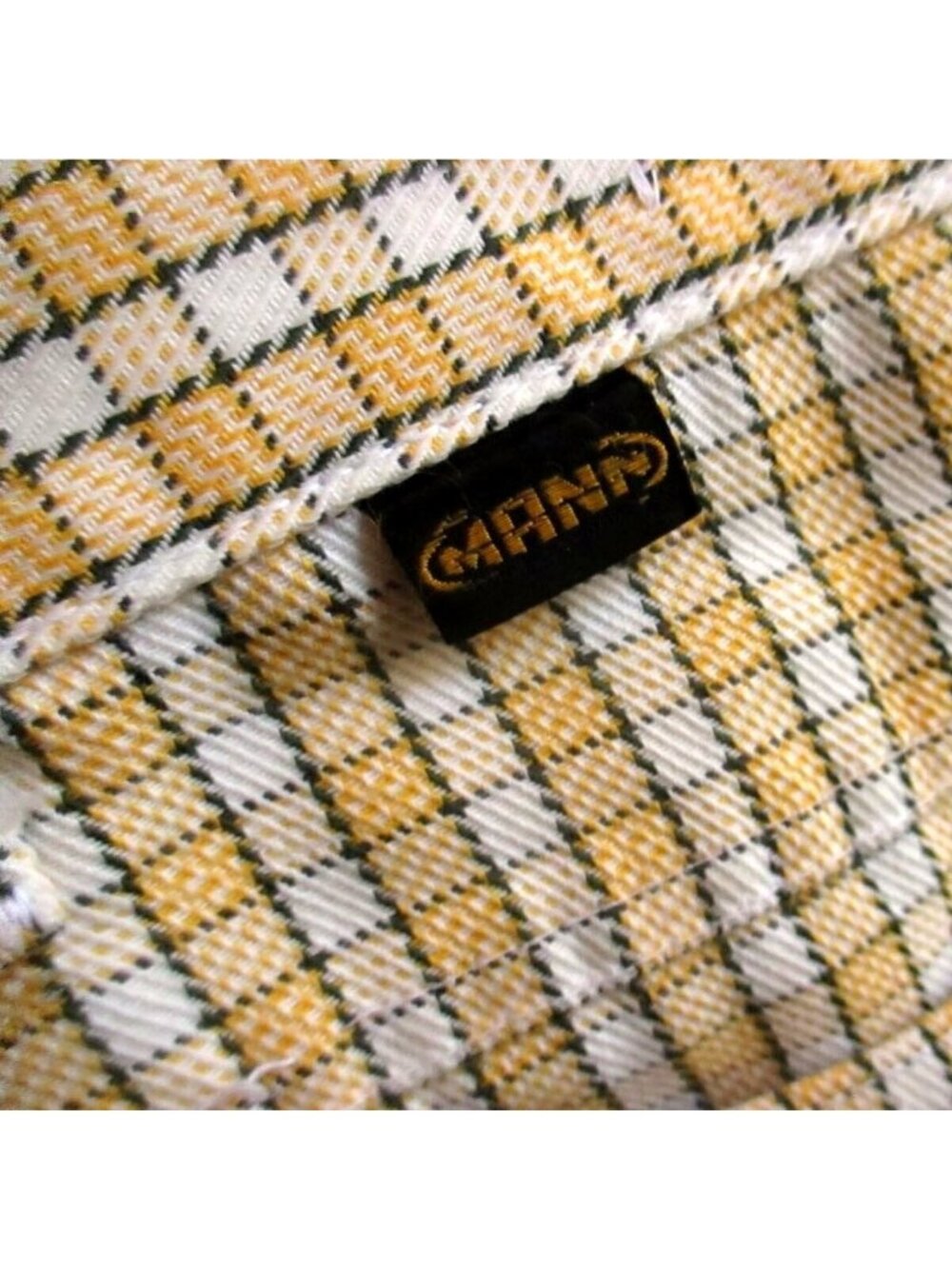 26x19 Vintage 1970's Boys Girls Jeans YELLOW PLAID BELLBOTTOM FLARE DENIM HIPPY
